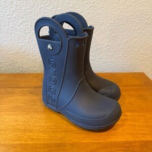 Crocs Kids Navy Blue waterproof Rain Boots - Easy On/Off
